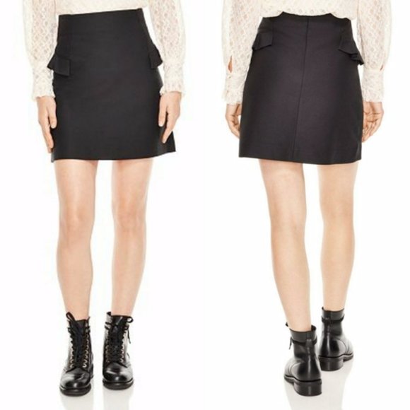 Sandro Oro Ruffled A-line Mini Skirt - Picture 1 of 9